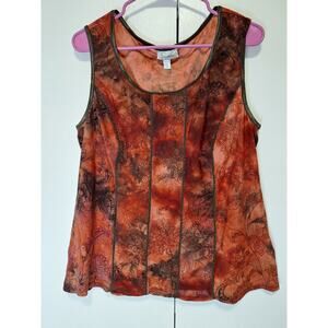 Dressbarn Womans 2X y2k Velvet Burnout Paisley Tank Top